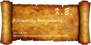 Körmendy Bernadett névjegykártya